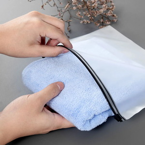 Frosted Transparent Warning Text Durable Mailer Zipper Bags for Children's <b>Apparel</b> Clothing Towel Underwear Panties Packaging - Product Image 5