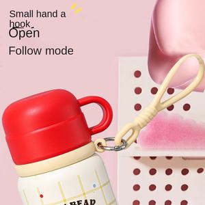 Thermos à double paroi pour boissons explosives, pour femmes, haute valeur esthétique, en acier inoxydable 316, portable pour étudiants, avec poignée, motif de dessin animé mignon - Product Image 2