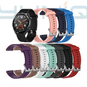 Yuniq Watch Band Strap 46Mm Classic Color Replaceable Silicone Rubber Silica Gel Silver Buckle Watch Band For Huawei Watch Gt2