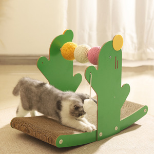 Cactus <b>Cat</b> <b>Scratching</b> Post Upright Corrugated Cardboard Wear Resistant Single Level <b>Cat</b> Tree - Product Image 2