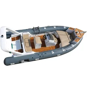 Qingdao Haohai Dayung Kapal Pesiar Kapal Cepat Mewah Fiberglass Pontoon Memancing Rib Perahu untuk Dijual