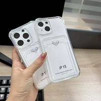 Coque pour iPhone 17 avec porte-cartes, coins renforcés par coussin d'air, fente pour carte en TPU, coque transparente pour téléphone portable pour iPhone 17 16 15 Pro Max