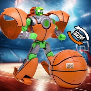 Transforming Metal Basketball <strong>Robot</strong> <strong>Football</strong> Warrior Children's Badminton Battle Police Toy Boy Model - Product Image 1