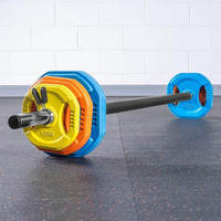 SMARTFIT Set Barbel Karet 20KG yang Dapat Disesuaikan, Peralatan Gym Beban Bebas untuk Latihan Angkat Berat
