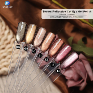 เจลทาเล็บสีน้ำตาลสะท้อนแสงแบบตาแมว สำหรับร้านทำเล็บมืออาชีพ  ไม่มีส่วนผสมของ HEMA และ TPO - Product Image 1
