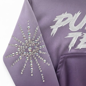 Sweat à capuche zippé pour homme, coupe ample, effet délavé à l'acide vintage, poids lourd 500 g/m², avec strass, fabrication sur mesure de haute qualité - Product Image 3