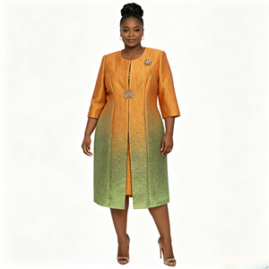 New Design Lady Clothes Church Mother Luxury Dress Womens Elegant Flora Long jacket Suit - Product Image 3