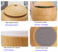 Humidificateur de brume électrique à lumière colorée USB, diffuseur d'arôme de voiture à Grain de bois