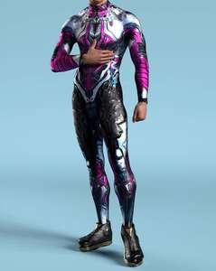 King Mcgreen Star Mono de Halloween Impresión digital 3D Líneas irregulares Adulto Cosplay Body Carnaval Fiesta Hombres Catsuit - Product Image 3