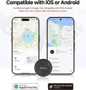 MiLi LiTag - Localizador Inteligente Global con Carcasa de Plástico, Rastreador de Posición para Mascotas, Carteras y Objetos Perdidos, Navegación GPS, Compatible con iOS y Android, IPX65, Air Tag - Product Image 2