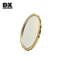 Espejo de Pared Ovalado Dorado Vintage DX DESIGNS, Espejo Decorativo con Marco Ornamentado para Dormitorio, Entrada, Sala de Estar, Decoración del Hogar