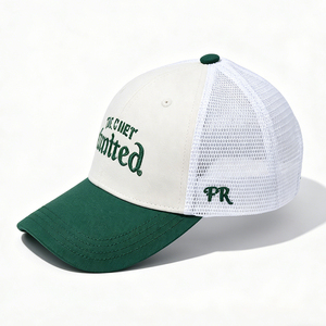 <span class=keywords><strong>หมวก</strong></span>แก๊ปทรง Trucker สีขาวเขียวทูโทน 6 แผง ผ้าแคนวาสตาข่ายระบายอากาศได้ดี เหมาะสำหรับผู้ใหญ่ทุกเพศ สวมใส่สบายๆ สำหรับกิจกรรมกลางแจ้ง  พร้อมลาย 'Forever' - Product Image 5