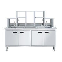 Établi commercial en acier inoxydable pour table de bar à eau de thé au lait pour café et salade nouvel équipement de condition pour magasin de thé au lait