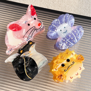 กิ๊บติดผมดีไซน์ใหม่ 2026 น่ารัก ลายเรขาคณิต แฟชั่น ใช้ได้ทุกวัน สวยหรู สำหรับสาวๆ ผู้หญิง  ทำจากอะซิเตท - Product Image 1