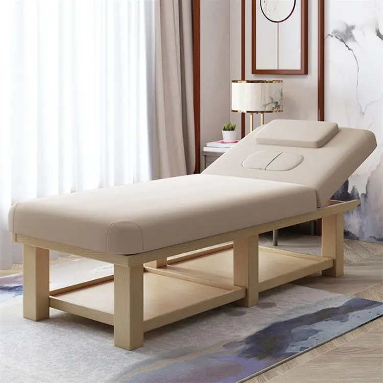 Mobiliário de salão de beleza, base dourada massageadora mesa rosto cama spa para atacado