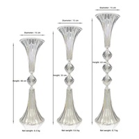 Nouveau Vase De Mariage Acrylique Transparent Trompette Style Table Fleur Stand Centre Table Fournitures Décoratives