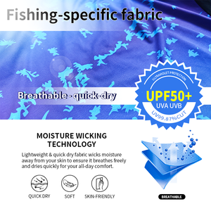 Maßgeschneiderte Angelhemden mit Sublimationsdruck, Langarm, Atmungsaktiv, Schnelltrocknend, UV-Schutz und Kapuze - Product Image 4