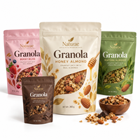 Sachet personnalisé imprimé pour snacks, à fond plat, en aluminium, avec fermeture éclair, barrière aromatique, pour emballage alimentaire, type pochette stand-up