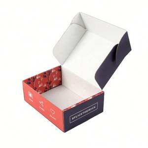 Boîte d'expédition en carton ondulé kraft mat, matériaux recyclés, noir, blanc, rose, bleu, taille personnalisée, style dossier, vernissage - Product Image 5