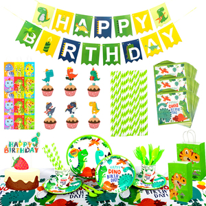 Wholesaleforest động vật chủ đề Đảng trẻ em sinh Nhật Khủng Long dùng một lần chủ đề bộ đồ ăn thiết lập Khăn ăn ly Khăn trải bàn cờ - Product Image 5
