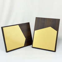 Plaque en aluminium doré, plaque de certificat en bois, trophée en bois massif personnalisé, récompenses en bois MH-T54