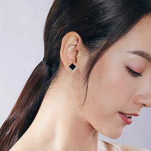 Pendientes Cuadrados de Jadeíta Negra Natural con Incrustaciones de Plata S925, Incluye Certificado de Tasación, Regalo con Certificado de Tasación D013 - Product Image 4