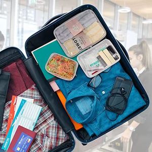 4-Piece <b>Transparent</b> PVC Cosmetic Toiletry <b>Bag</b> Polyester Airport Storage Travel Outdoor <b>Bag</b> Swimming Manufacturer's - Product Image 2