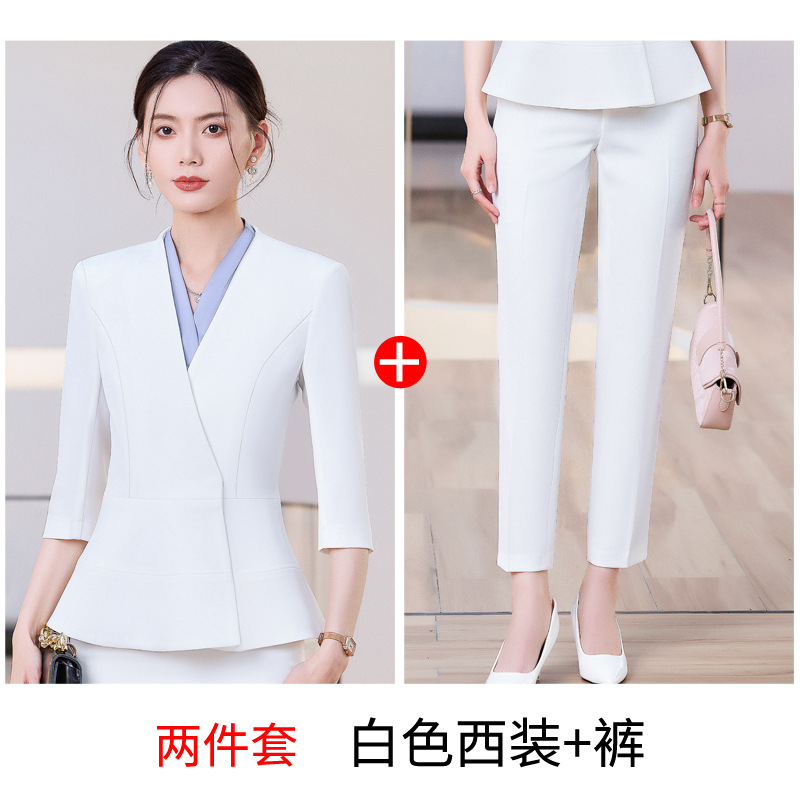Two-piece white suit pants