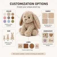 Peluche Lapin Souple Beige Personnalisé Direct Usine, Jouet en Peluche Lapin Doux, Conception de Poupée Lapin, Décoration OEM ODM, Polyester PP
