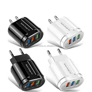 Factory wholesale EU US plug smart USB travel charging head 3USB 2A mobile phone charger