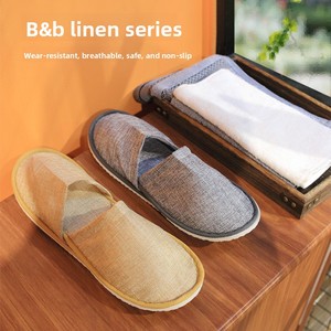 Chaussons d'hôtel jetables à livraison gratuite - Coton doux et lin, semelle épaisse antidérapante, logo personnalisable, stock d'été pour hôtels Jiangsu - Product Image 3