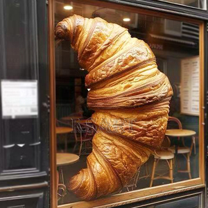 Su misura in fibra di vetro modello di scultura per pane da forno vetrina vetrina decorazione per pane a forma di cornetto - Product Image 5