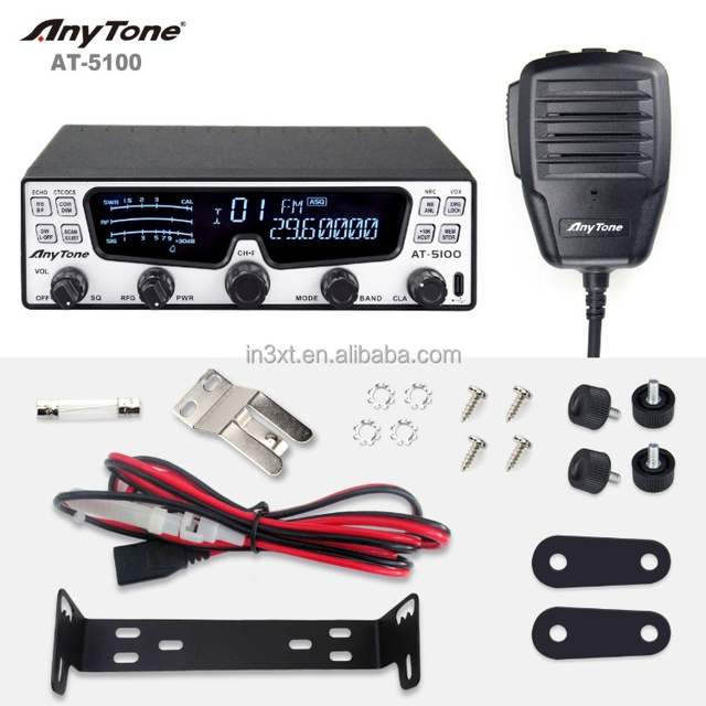AnyTone AT-5100 10 Meter Ham Radio SSB/CW/AM/FM Mobile Transceiver