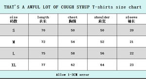 Camiseta de algodón 2026 con estampado 'AWFUL LOT of COUGH SYRUP', de alta calidad, oversize, de manga corta para hombre - Product Image 6