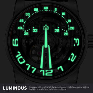 Reloj de Pulsera Automático de Lujo para Hombre, Diseño de Esqueleto de Cohete Mecánico, Correa de Cuero Negra, Marca Privada, Proveedor Premium SM1206 - Product Image 3
