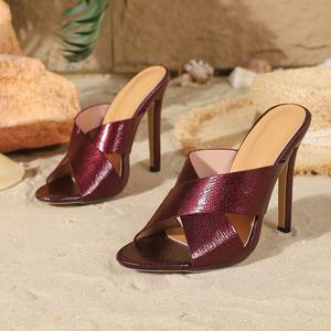 Sandali Estivi da Passeggio con Cinturini Incrociati Sexy per Feste, Scarpe da Donna alla Moda con Tacco 11,5 CM - Product Image 5