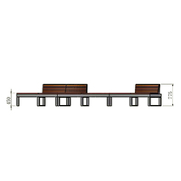 Banc de parc extérieur fabriqué sur mesure pour l'entrée sur le campus universitaire, résistant aux intempéries et durable avec un dessin CAO sur mesure