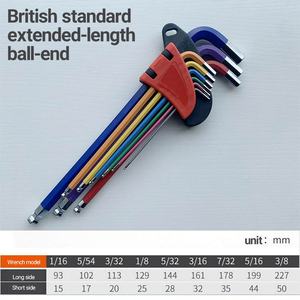 Juego de Llaves de Bola Métricas Extra Largas Wugeon de 9 Piezas, Grado Industrial OEM, Antichispas, Mango Ergonómico, Acero Cromo-Vanadio, Codificación por Colores - Product Image 6