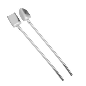 304 Stainless Steel Straw Spoon Thickened Flat Design For Coffee Tea Stirring And Scooping Watermelon Milk Tea - Product Image 5