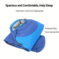 Sac de couchage enveloppe en duvet d'oie tissu en nylon confortable et léger pour le camping et l'extérieur style momie-10F à 650FP