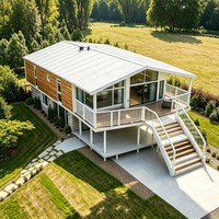 Maison conteneur extensible à double aile, moderne, modulaire, préfabriquée, ignifuge et étanche pour école, ferme, maison, bureau