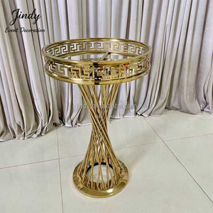 JINDY Socle Métallique Unique de Haute Qualité pour Table de Desserts, Plaqué Or, Centre de Table de Mariage, pour Décoration de Mariage - Product Image 2