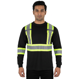Clush Industries Polyester/Cotton Custom Breathable High Visibility Reflective Safety T-Shirt Unisex Construction Work <b>Heat</b> - Product Image 1