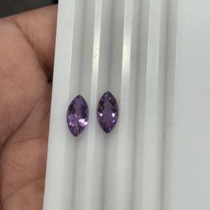 Pierre précieuse naturelle Améthyste violette africaine, taille marquise, paire assortie, belle forme, couleur, pierres lâches, vente en gros de bijoux, qualité AAA - Product Image 1