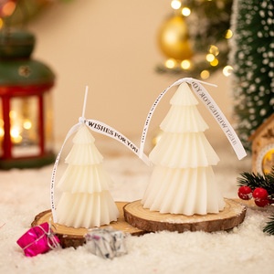 Nueva Navidad hecha a mano decoración del hogar Festival accesorios de tiro árbol en espiral cera de soja vela de aromaterapia - Product Image 5