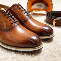 Chaussures en cuir pour hommes, baskets habillées à semelle épaisse, chaussures décontractées de bureau confortables, chaussures de marche décontractées