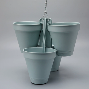 <span class=keywords><strong>Pot</strong></span> <span class=keywords><strong>suspendu</strong></span> circulaire épais de grand diamètre en résine Green Ivy, style ferme, avec trou de drainage et plateau intégré - Product Image 1