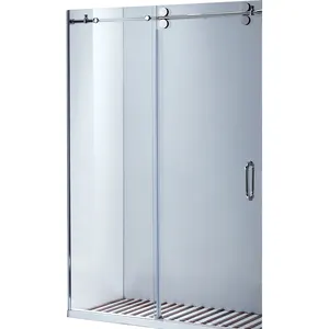 Glass Frameless Sliding Door High Quality Hotel Frameless Clear Tempered Sliding Glass Shower Door Shower Enclosure