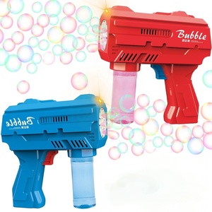 Logotipo <span class=keywords><strong>gratis</strong></span> Venta al por mayor de soplador de burbujas eléctrico Juguetes al aire libre Niños Burbuja de juguete Pistola de burbujas de plástico con luz para los niños - Product Image 1