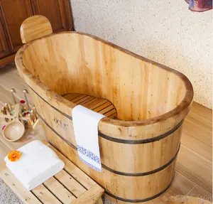 120cm adult spa Beauty Salon freestanding tubs high quality indoor wooden bathtubs cheap hot tubs wholesale hot sale